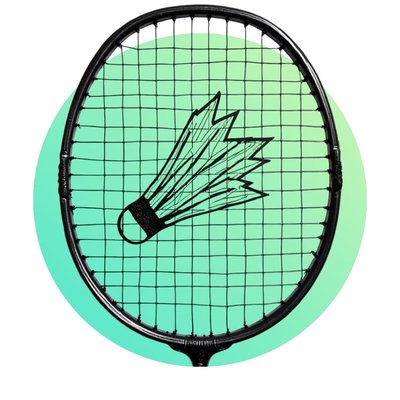 Badminton racket and shuttlecock illustration